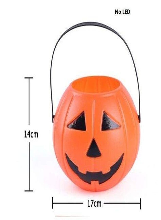 Sage Square Halloween Candy Bucket Portable Pumpkin Decor Treat Bag with Handle (Orange and Black) - Image 4
